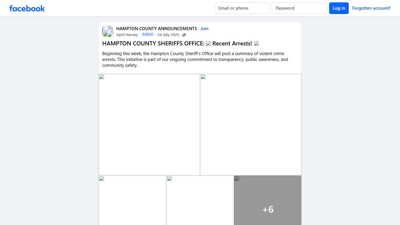 HAMPTON COUNTY ANNOUNCEMENTS HAMPTON COUNTY SHERIFFS OFFICE: 🚨Recent Arrests Facebook